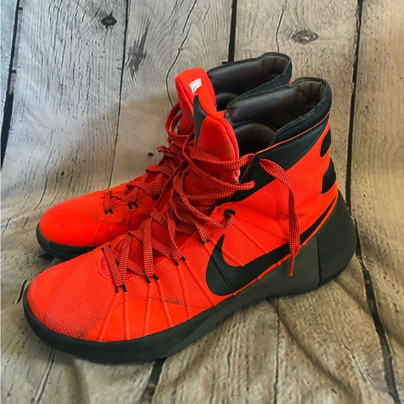 Nike Men’s Hyperdunk 2015 Bright Neon Crimson Red Black Sports Sneakers Sz 11.5 - Picture 1 of 11